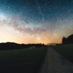 gray road under night sky